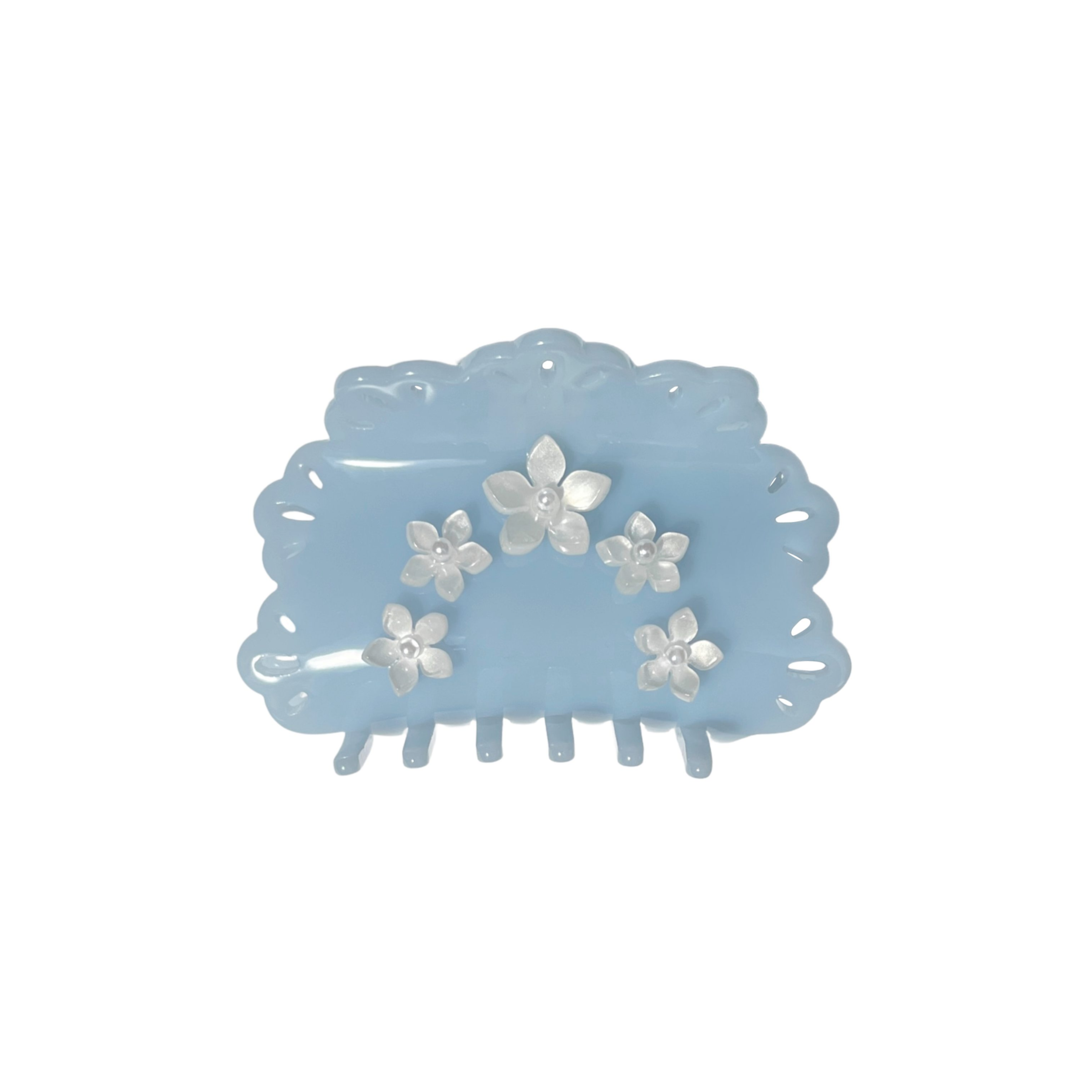 Pince à cheveux ajourée en dentelle bleue Pince à cheveux ajourée en dentelle bleue