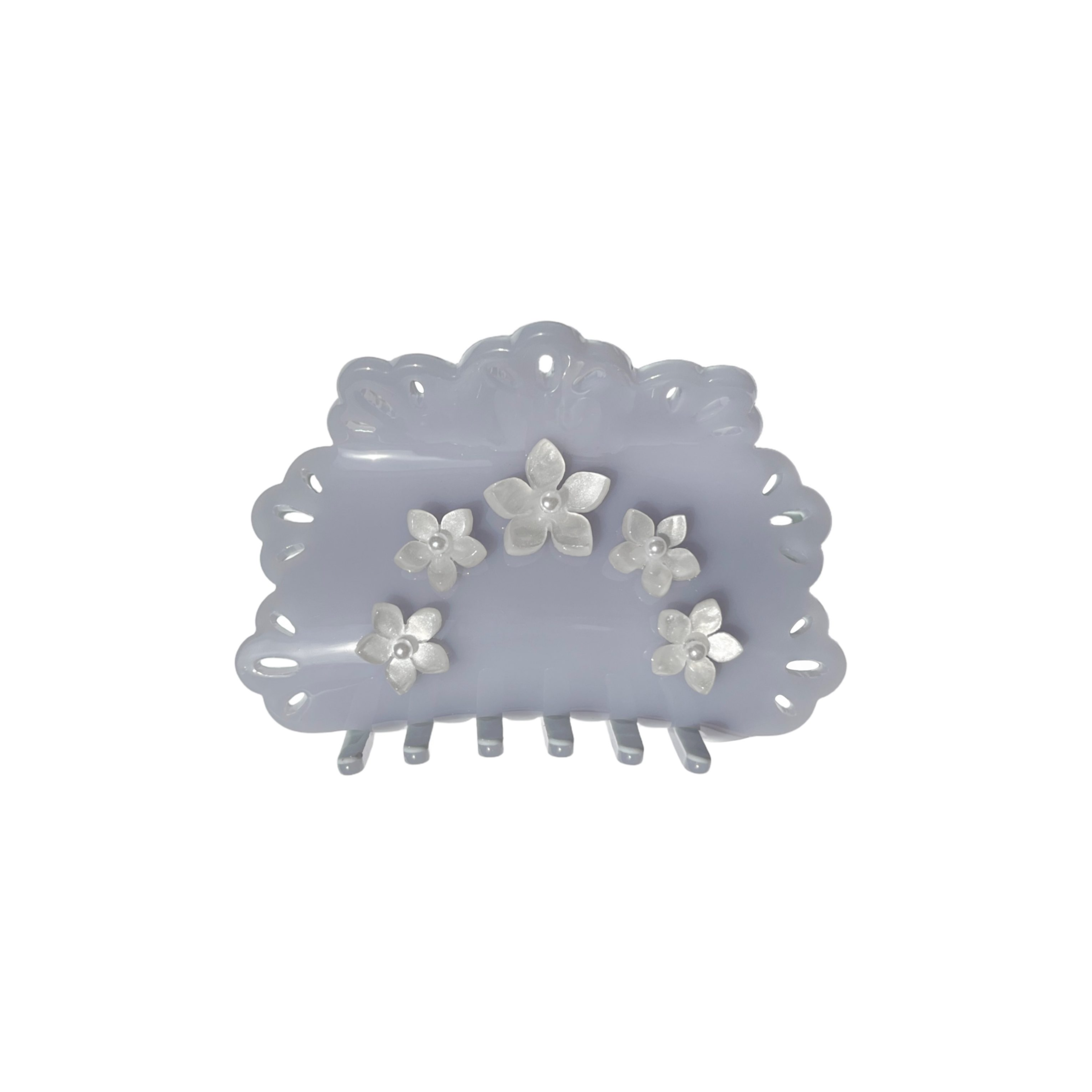 Pince à cheveux ajourée en dentelle gris lavande Pince à cheveux ajourée en dentelle gris lavande